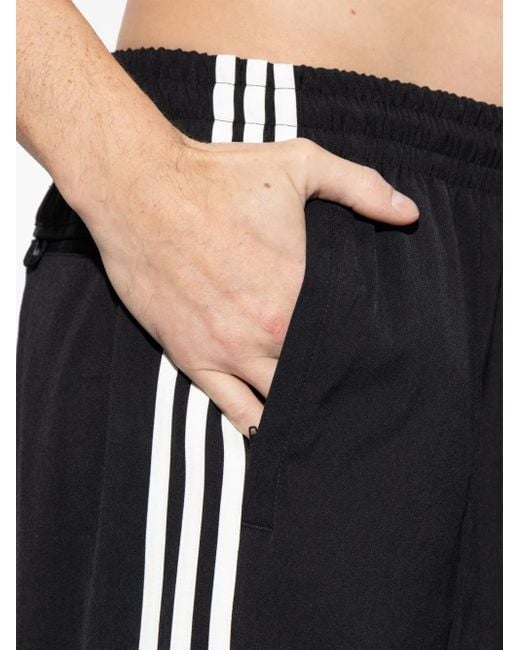 Adidas Black Side-Stripe Track Pants for men