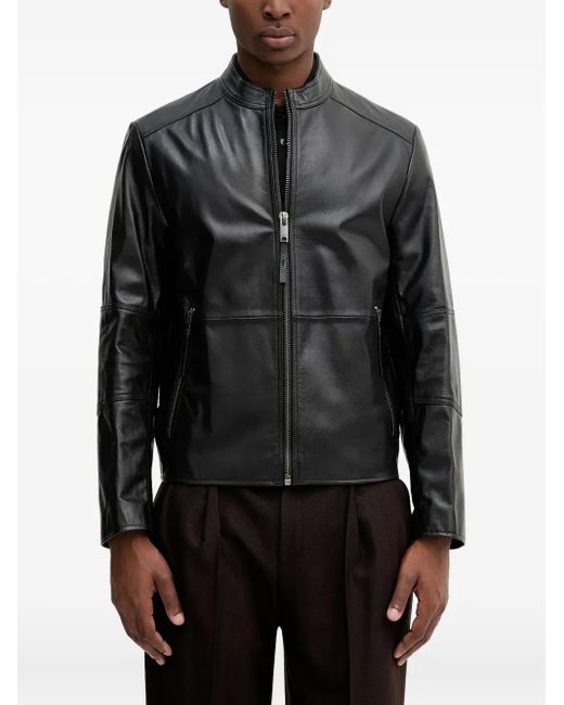 HUGO Lederjacke Mit Reißverschluss in Black für Herren