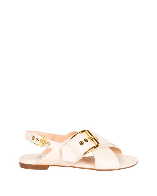 Agl Attilio Giusti Leombruni Natural Summer Criss Cross Buckle-Detail Sandals