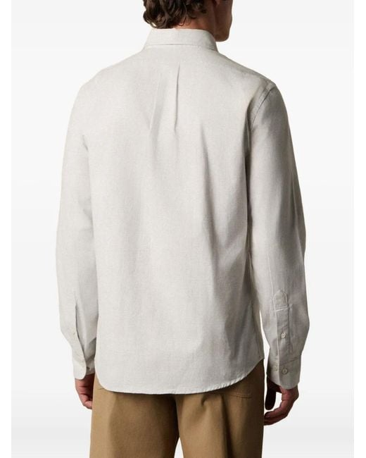Brooks Brothers White Spread-Collar Flannel Shirt for men