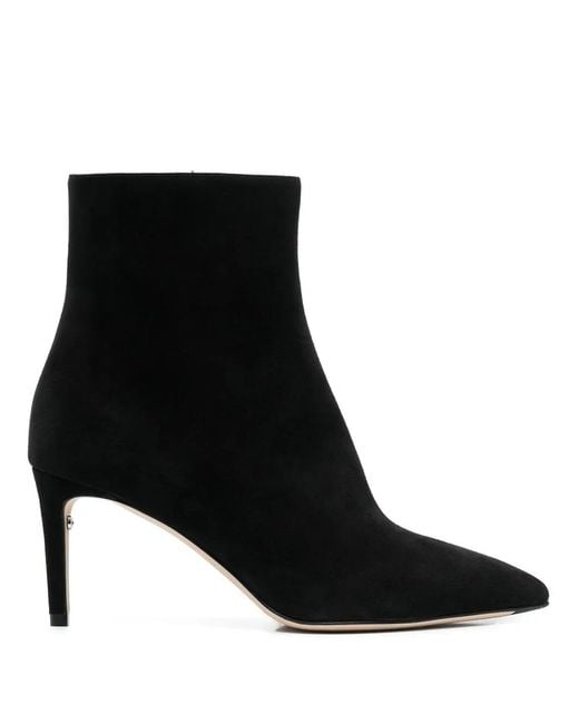Ferragamo Black Leather Heel Boots