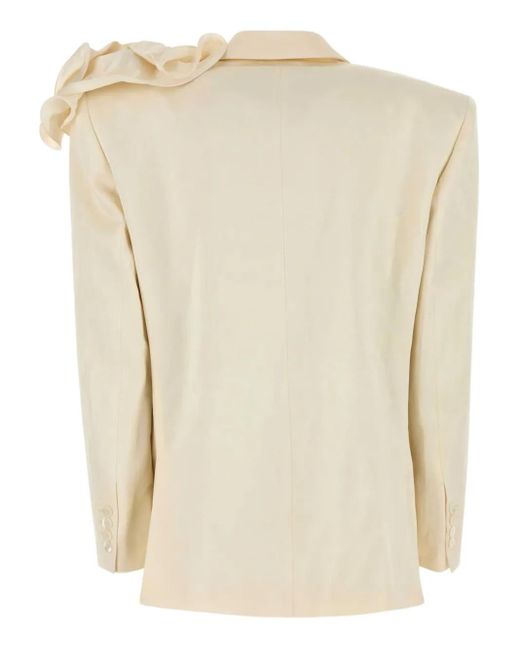 Magda Butrym Natural Floral-Detail Structured Blazer
