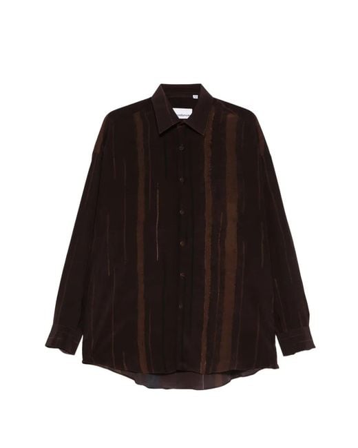 Costumein Black Vertical Stripes Shirt for men