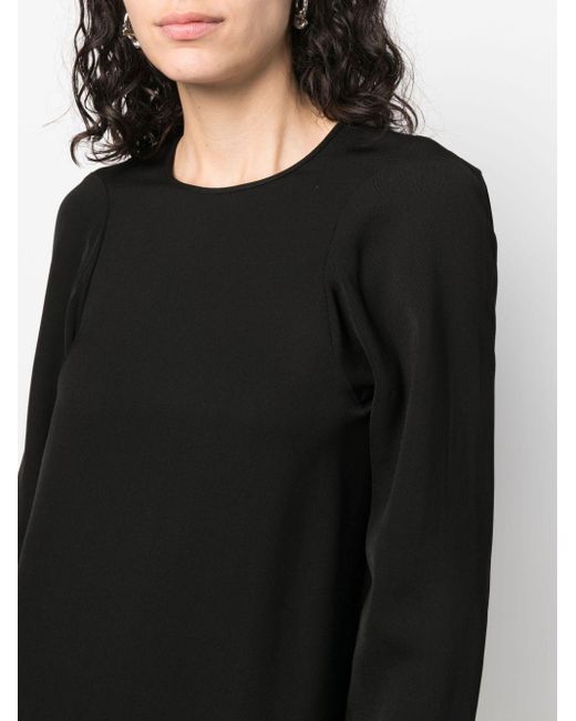 Totême  Black Slouched-shoulder Midi Dress