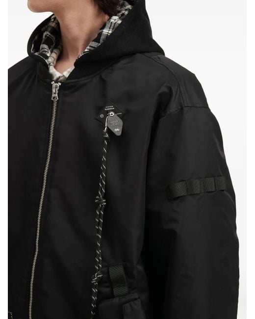 Musium Div. Black Hooded Zip Jacket for men