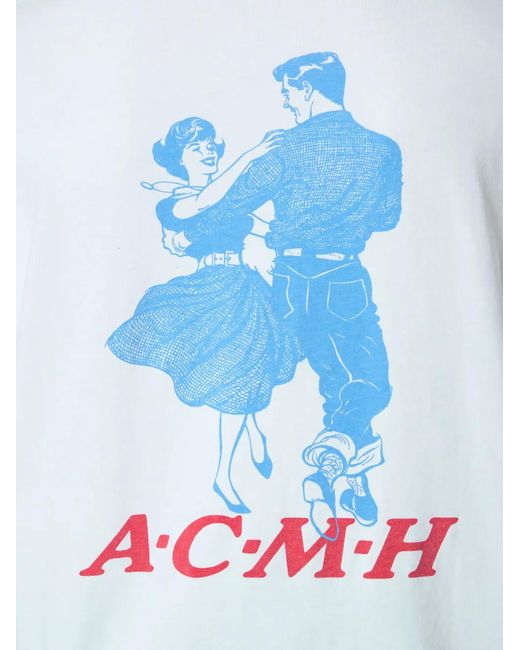 ACHM White Logo-Motif Long-Sleeves T-Shirt for men