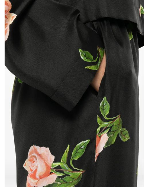 Nanushka Arven Broek Met Elastische Taille En Roosprint in het Black