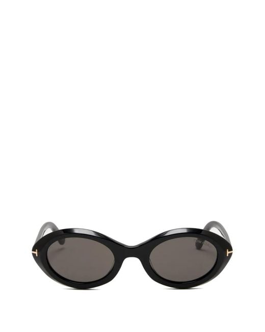 Tom Ford Black Ovale Frame Sunglasses