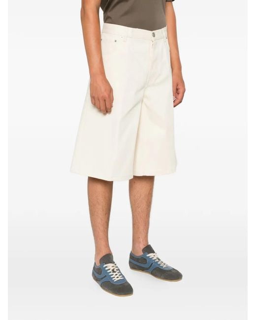 3Dici White Logo-Patch Denim Shorts for men