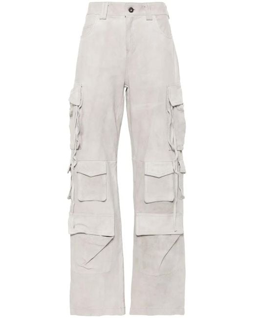 Salvatore Santoro White Suede Cargo Trousers