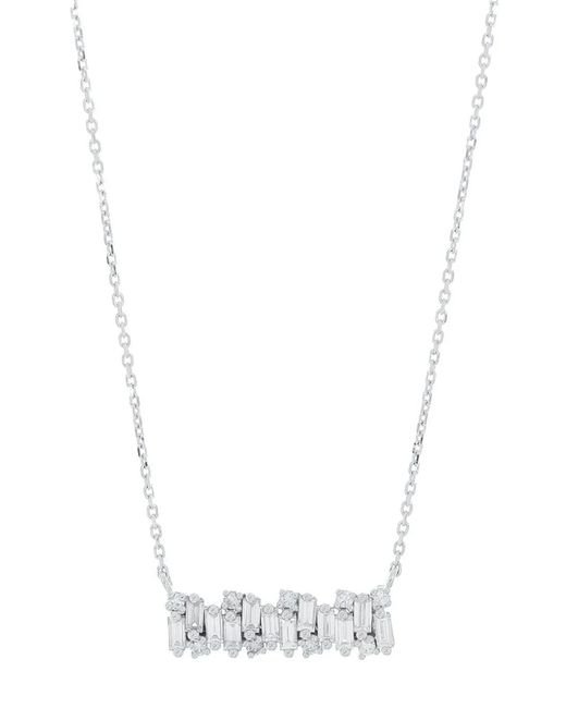 Suzanne Kalan White 18Kt Diamond-Bar Necklace