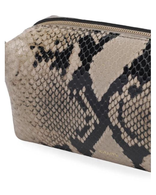 Khaite Gray Mini Sac Porté Épaule Mini Kye À Imprimé Peau De Python