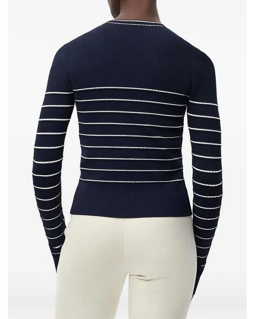 Adam Lippes Blue Faye Horizontal-Stripe Cardigan