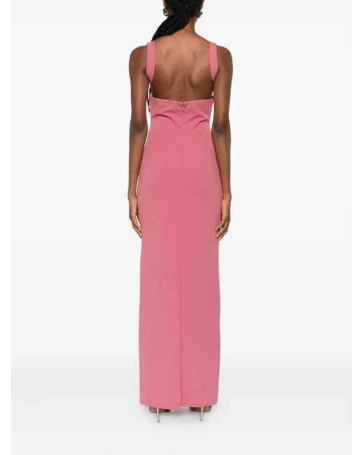 Solace London Square-neck Maxi Dress Pink
