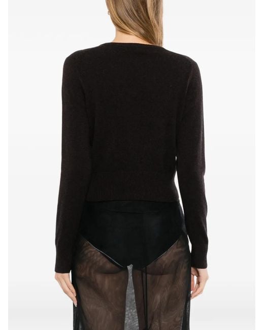 N.Peal Cashmere Black Ivy Cardigan