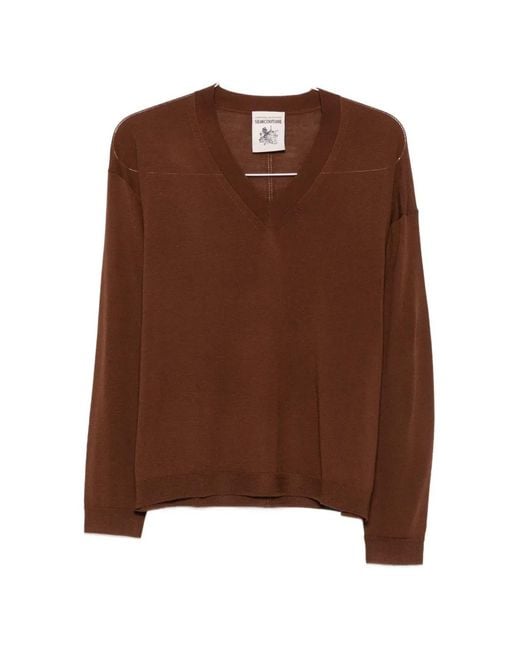 Semicouture Brown Jade Sweater