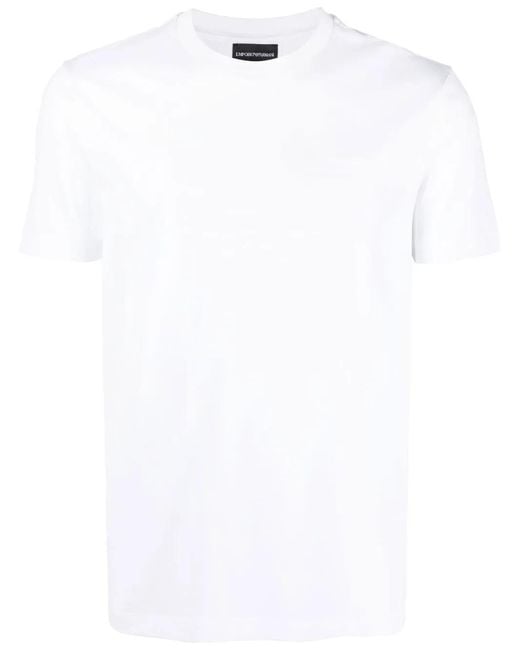 Emporio Armani White Cotton Short-Sleeve T-Shirt for men
