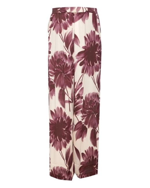 Twinset Red Floral Trousers