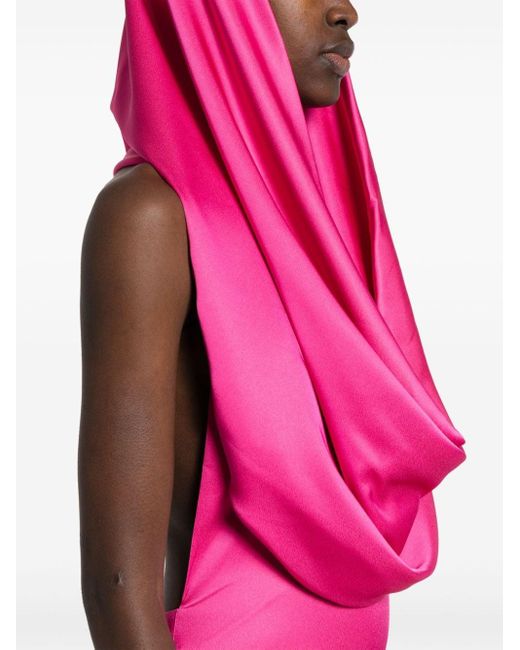 GIUSEPPE DI MORABITO Pink V-neck Hoodie Dress