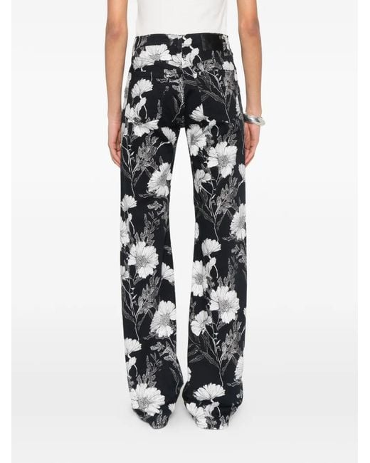 R13 White Jane Flower-Print Jeans