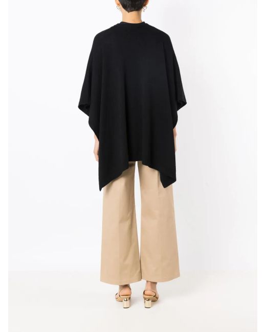 Valentino Garavani Black Chain-Link Cashmere Cape