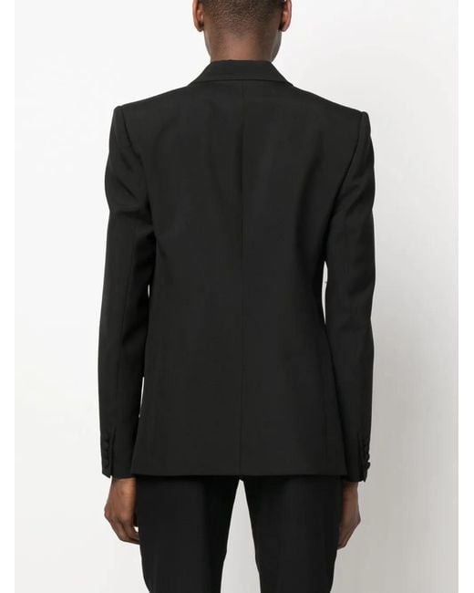 Valentino Garavani Black Logo-Patch Single-Breasted Blazer for men