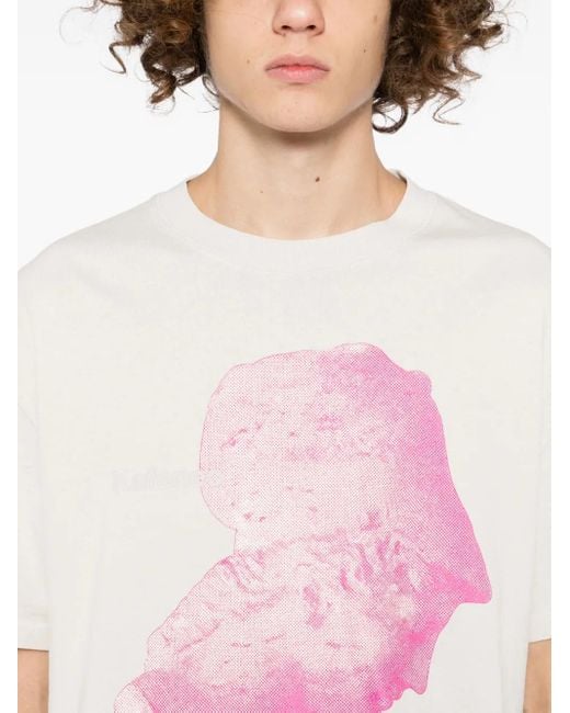 Kafeneo by TBF Pink Graphic-Print T-Shirt for men