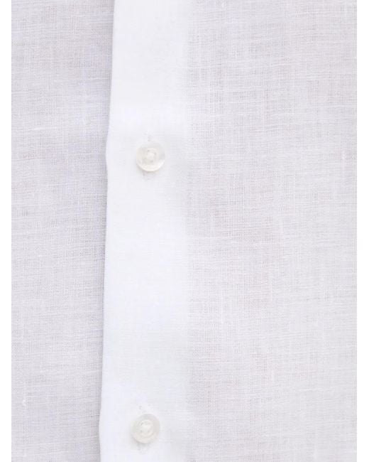 Karl Lagerfeld White Long-Sleeve Cotton Shirt for men