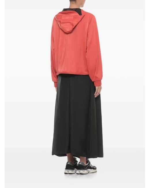 Rains Red Hooded Drawstring Jacket