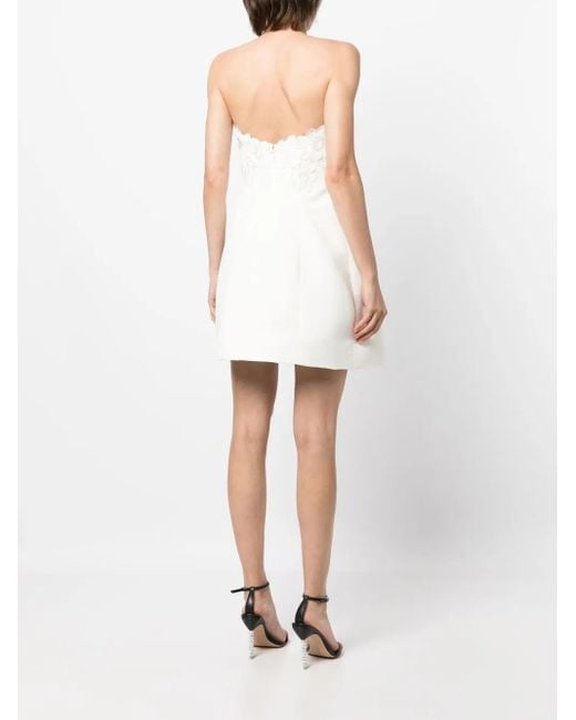 Sachin & Babi White Alana Floral-Appliqué Mini Dress