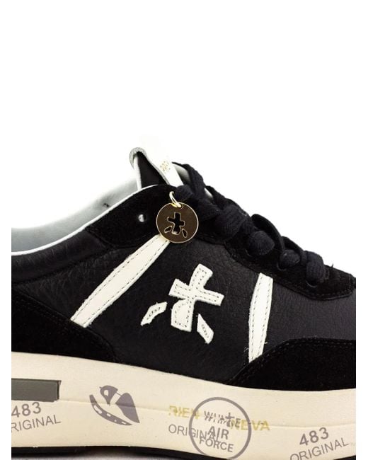 Premiata Black Cassie Sneakers mit Zebra-Einsatz