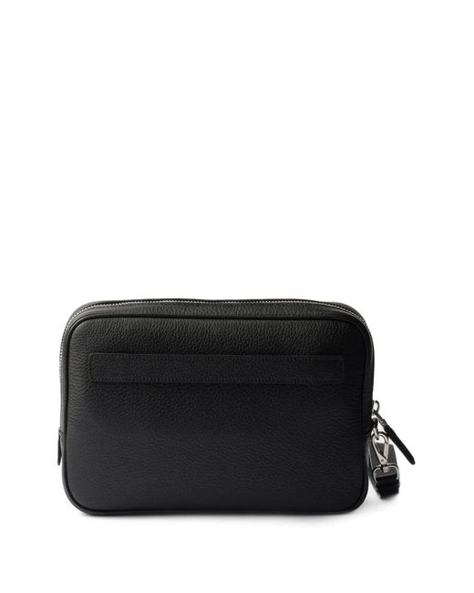 Prada Black Leather Pouch for men