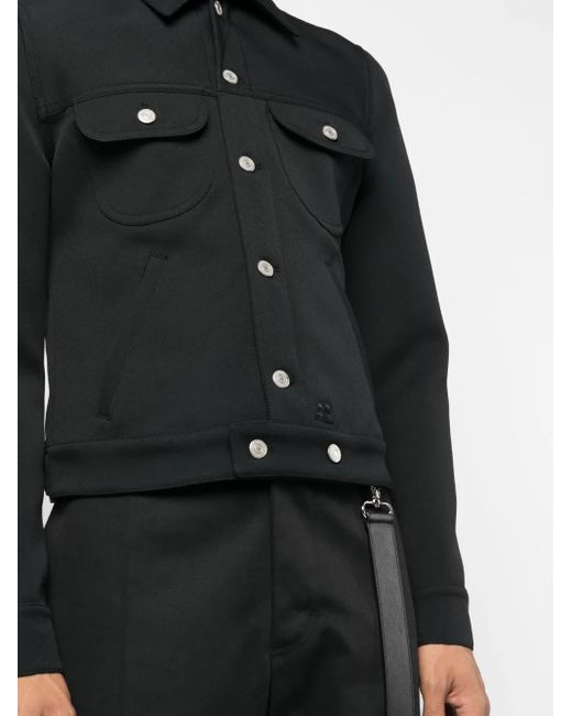Courreges Black Structured Cotton Jacket for men