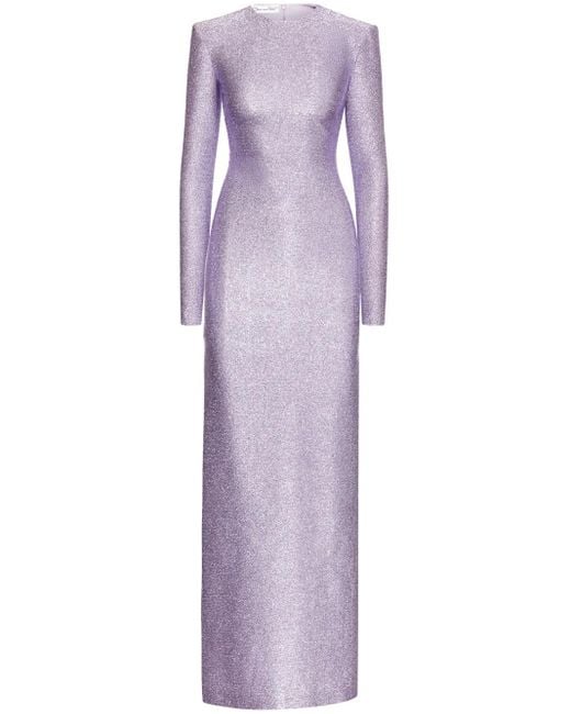Oscar de la Renta ラメ マキシドレス Purple