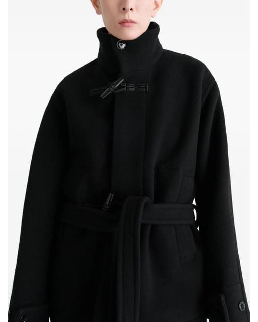 Lemaire Black Dufflecoat mit Knebelverschluss
