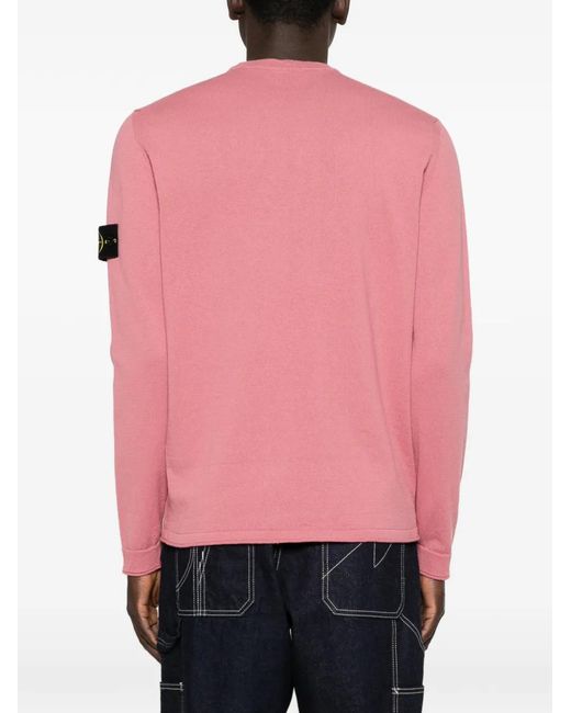 Stone Island Pink Round-Neck Knitwear for men