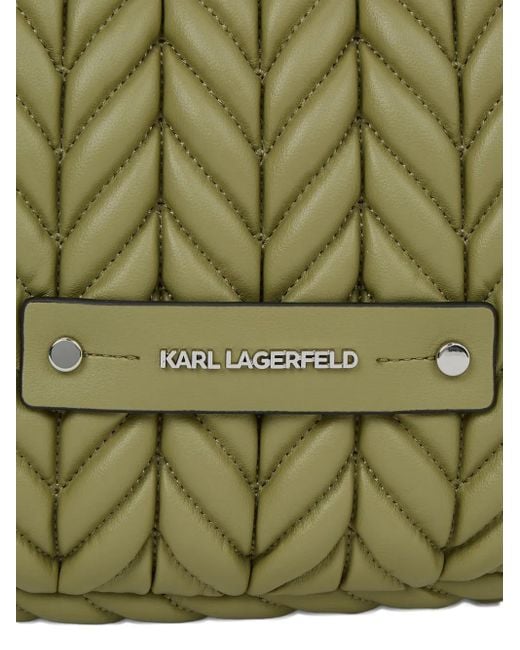 Karl Lagerfeld Green Small K/Weave Tote Bag