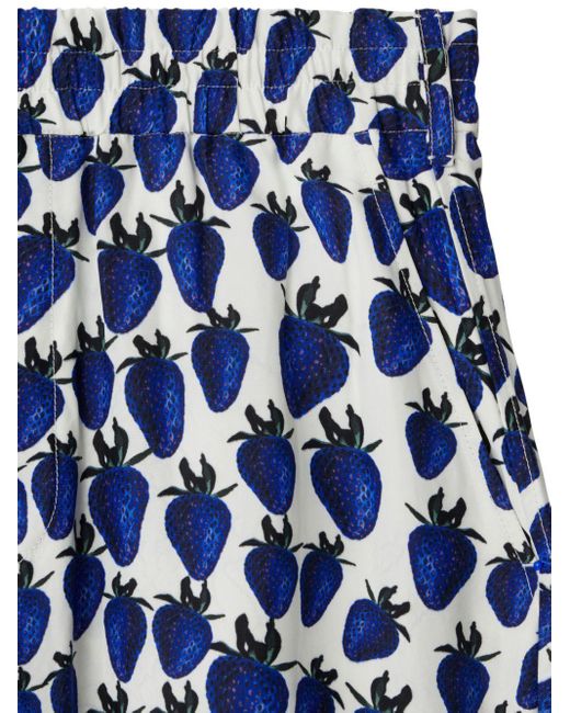 Burberry Blue All-over Print Trousers