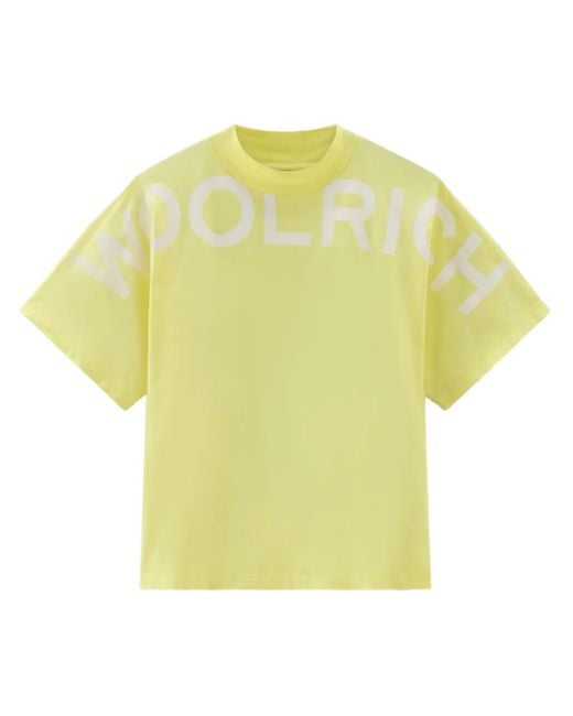 Woolrich Yellow Logo-Print Cotton T-Shirt