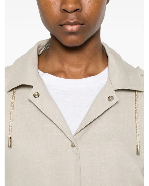 Herno White Hooded Drawstring Jacket