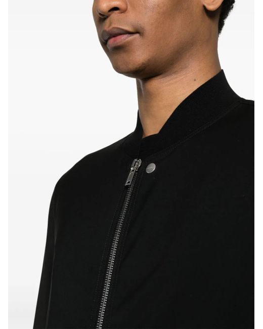Rick Owens Black Crepe Wool Bomber Jacket for men
