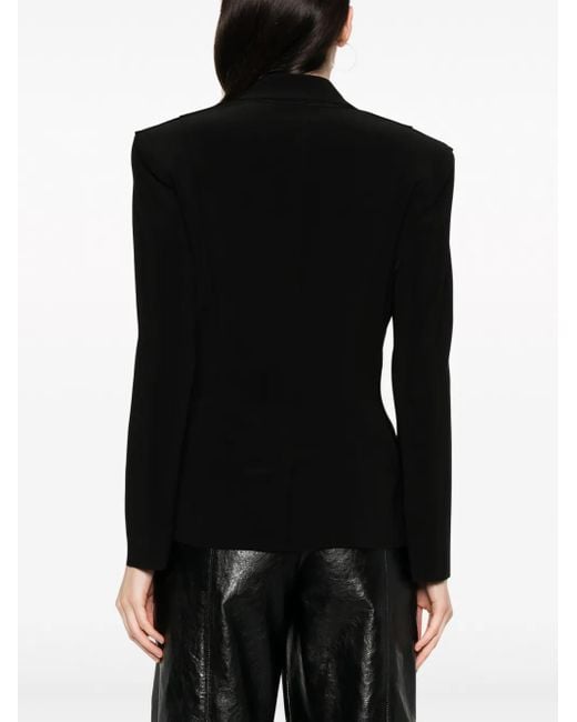 Norma Kamali Black Single-Breasted Tailored Blazer