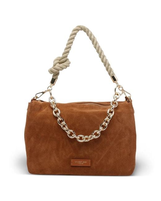 MY BEST BAG Brown Firenze Suede Shoulder Bag