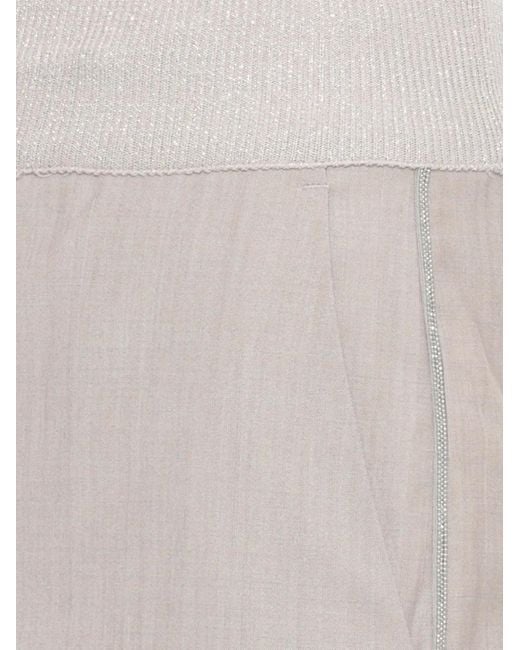 Panicale White Drawstring Wide-Leg Trousers