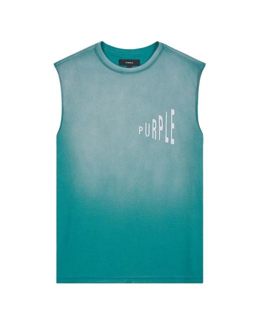 Purple Brand Blue Amplified Logo-Print Tank Top for men