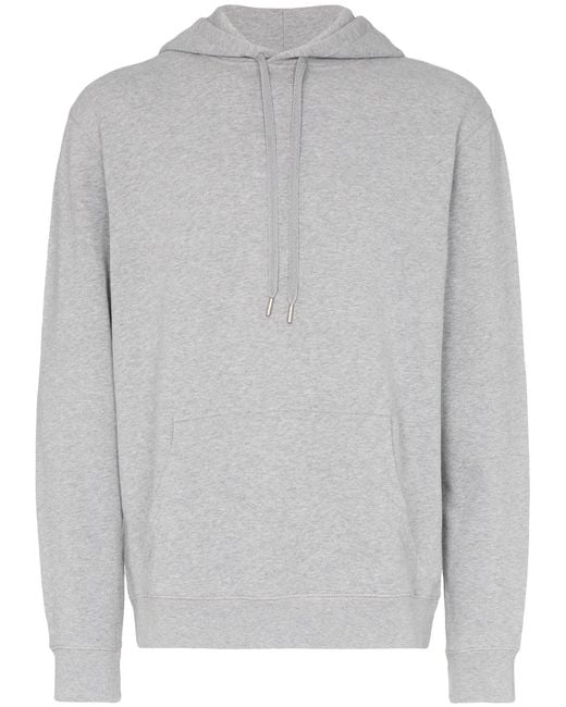 Sunspel Gray Overhead Loopback Hoodie for men