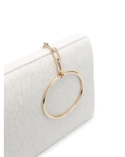 Calcaterra White Shearling Shoulder Bag