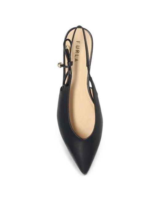 Furla Black Poppy Slingback Ballet Flats