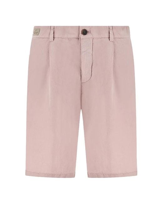 Paul & Shark Pink Buttoned Bermuda Shorts for men