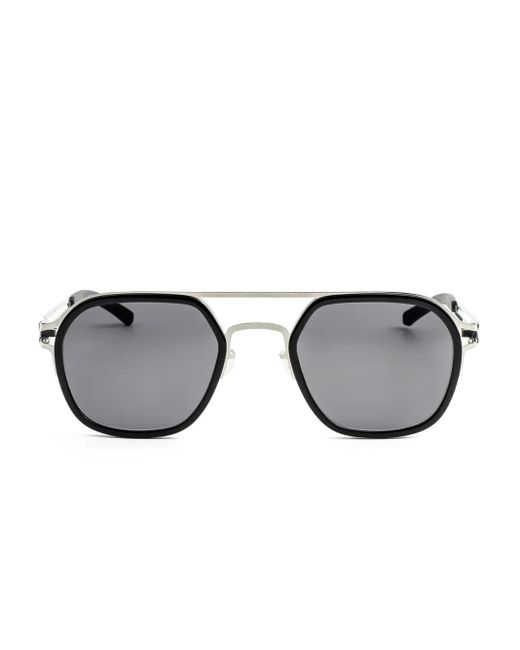 Occhiali Da Sole Squadrati di Mykita in Black